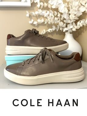 New! Cole Haan Grand+ Men’s Leather Court Shoe Size 8 Color Irish Coffee